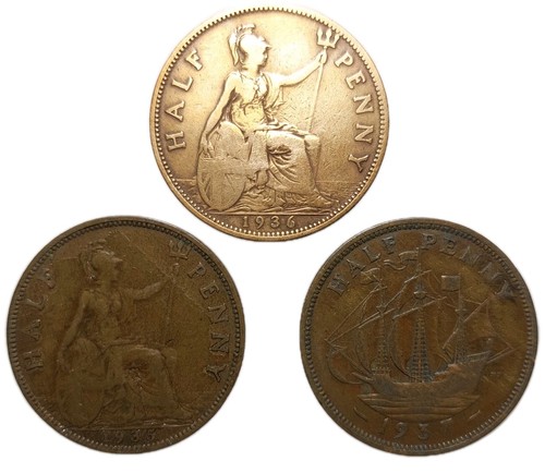Half penny coins bulk - 3x,