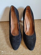 Vintage black suede/faux suede stiletto shoes size  6 by FWM