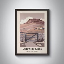 Yorkshire Dales National Park Modern Travel Poster - Framed - Bucket List Prints