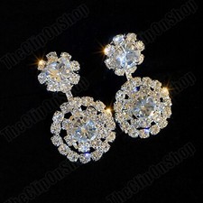 Silver Diamante Drop Dangle