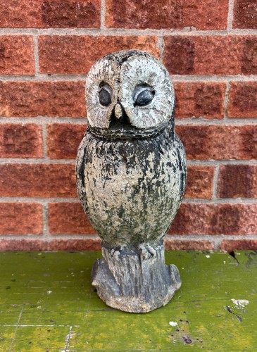 Vintage concrete barn owl - concrete,