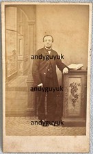 CDV WANTAGE MAN READING OPEN BOOK BY CLAYTON ANTIQUE PHOTO OXFORDSHIRE RARE