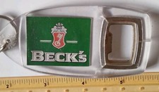 Vintage Keyring Plastic Clear Window Becks Beer ? Bottle Opener 