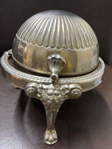 Vintage silver plate roll top - silver,