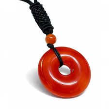 Carnelian Donut Pendant 30mm