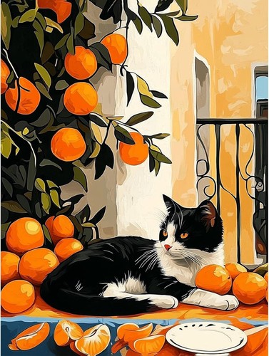 Tishiron cat with flowers - with,