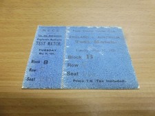 England v Australia at Notts CCC 1921 Test Match Ticket