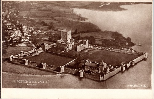 Portchester castle aerial view - castle,