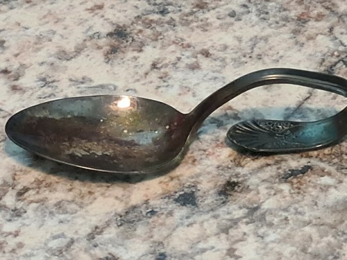 Childs baby bent spoon - spoon, crown