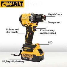 DEWALT 20V Brushless Cordless Drill Driver Set Lithium Battery DCD805 Kit