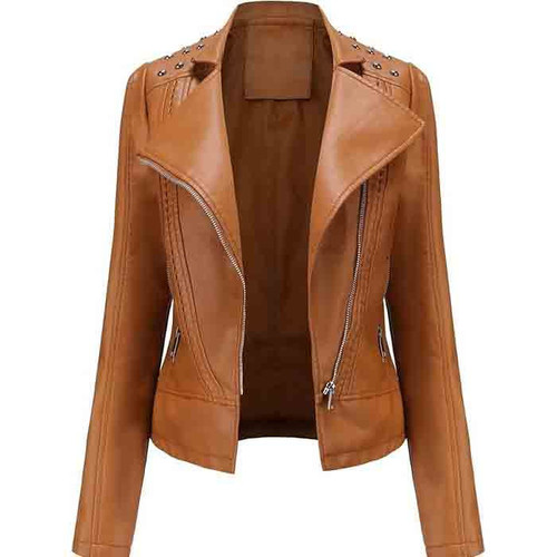 Women tan brown biker - women's,