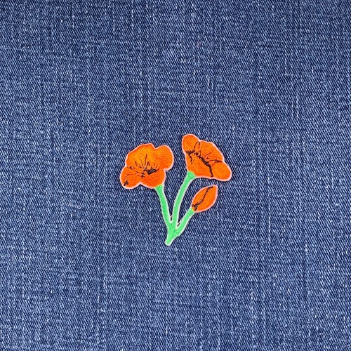 Poppy applique patch - applique,