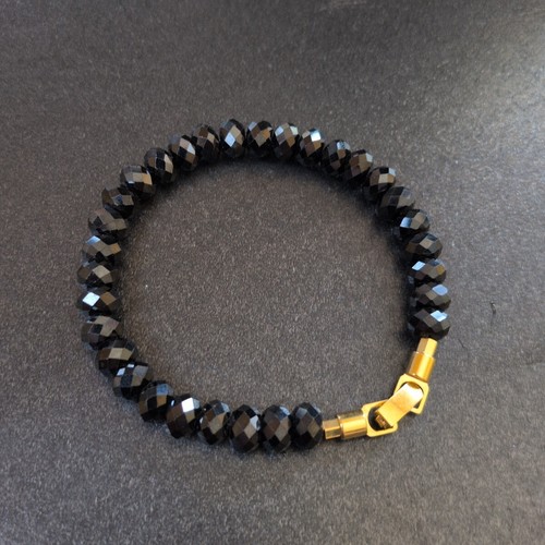 Black spinel button - spinel,