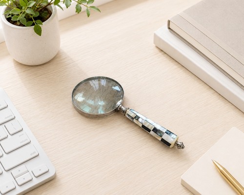 Magnifying glass black - magnifying, white