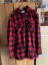 Mens Projek Raw Lumberjack Overshirt Shirt Red Check Size 3XL W/ Detachable Hood