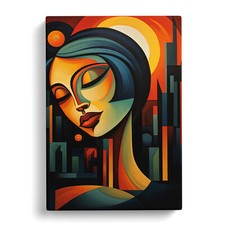 Art Deco Sunset Cubism Canvas