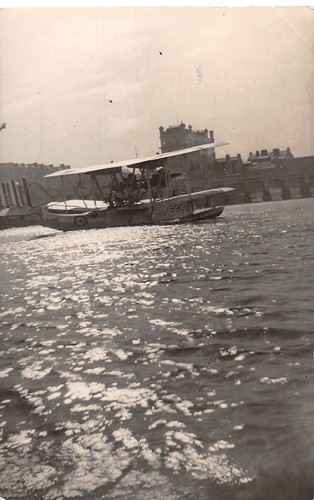 Postcard aviation seaplane - aviation,
