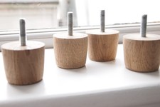 4 x Solid Oak Loaf Sofa/Chair Feet