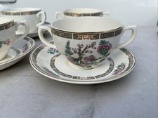 Wedgwood Indian Tree Coupe Soup Bowls And  Saucer x6