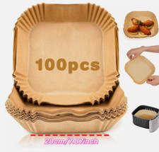 100XDisposable Non-Stick Paper Liner Square Food Grade Parchment Paper Air Fryer