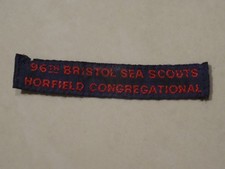 96th Bristol Sea Scouts Horfield Congregational Name Tape/Badge