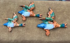 Vintage Set of 3 Flying Ducks Ceramic
