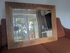 Large elegant oak frame  mirror 87x67x03cm.