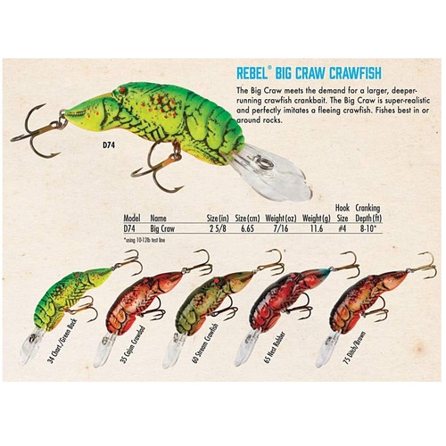 Big craw crankbait bass - big,