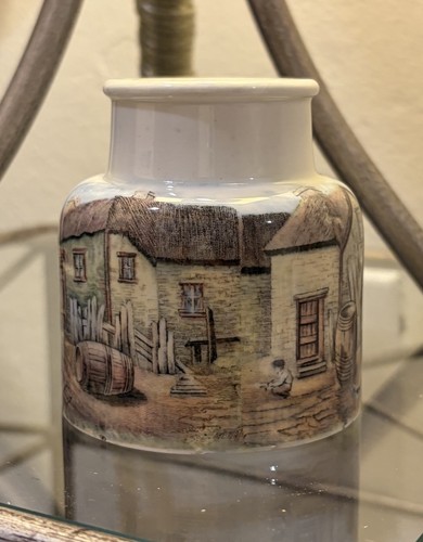 Antique ceramic prattware pot - antique,
