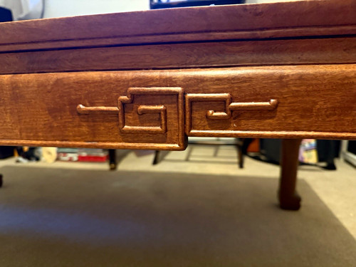 Carved asian rectangular brown - carved,