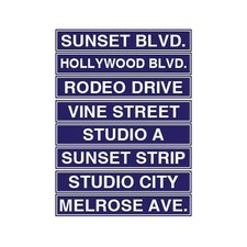 Hollywood Street Sign Decorations 61cm Pack Of 8