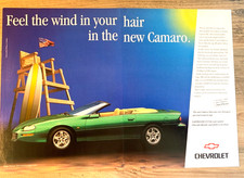 CHEVROLET CAMARO CONVERTIBLE - FRAMEABLE COLLECTIBLE CLASSIC CAR ADVERT