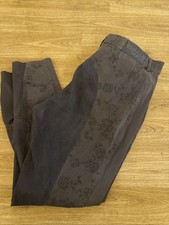 Rugged Floral Grey Full Suede Seat Ladies 34” Breeches #2