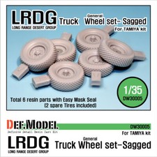 British L.R.D.G. Chevrolet Truck Sagged wheel set (1) , DEF Model DW30005A, 1/35