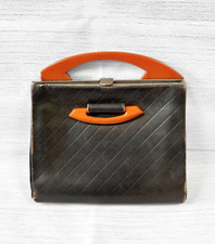 1950s Vintage Handbag | Bakelite Handle | Leather Box Bag | 1950s Handbag Purse