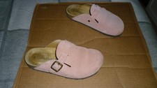 Oak & Hyde Gibraltar 2 Pink Suede Leather Clogs Sandals, UK Size 5, EU 38