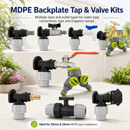 Mdpe backplate stop - valve, tap