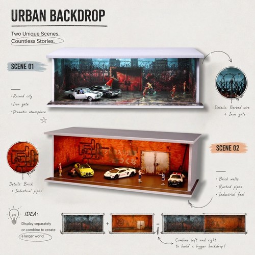 Diorama diecast garage - diorama,