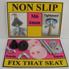 M6 (6mm) TOILET SEAT FITTINGS TO  TIGHTEN LOOSE OR WOBBLY SLIDING TOILET SEATS