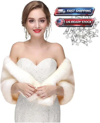 Women 1920s faux fur shawl - 1920s,