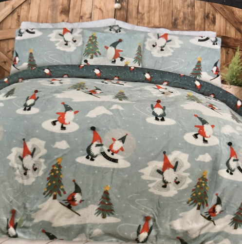 Christmas fleece single duvet - fleece,