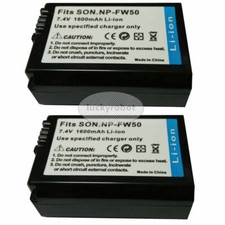 2X NP-FW50 Battery for Sony Alpha SLT-A33 A37 A55 A5000 A5100 A6300 DSC-RX10