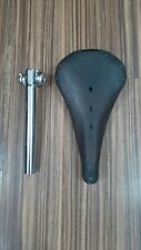 Brooks B15 Brown Leather Saddle Vintage Retro Seat Post Brooks Uk Made Chrome