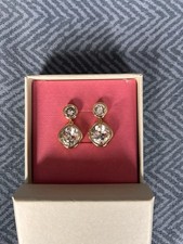 Ted Baker Craset Crystal Gold Tone Drop Earrings BNIB