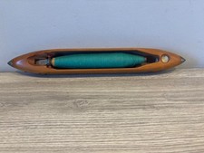 Vintage Crossley Ltd Wooden Loom Weaving Shuttle & Bobbin Old Retro Tool