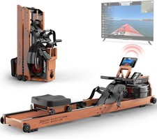 JOROTO Wood Rowing Machine Home Gym Oak Wood Foldable Rower Machine Bluetooth