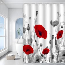 Poppy Shower Curtain Red