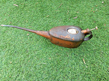 Vintage Braime Oil Can Oiler with Brass Slide Plaque Garage Mechanic Workshop