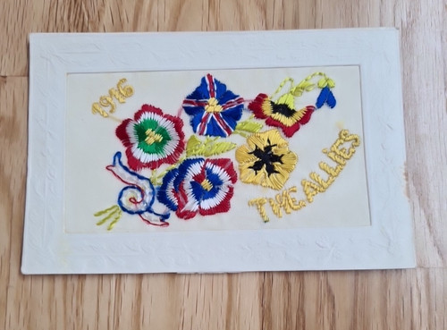 Antique ww1 embroidered silk - ww1,