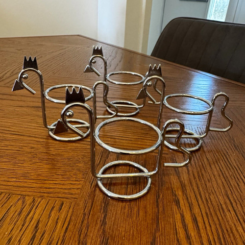 Set silver metal chicken - set,